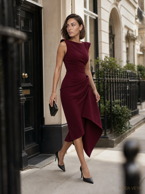 The Burgundy Dress
