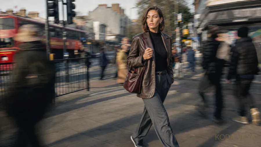 Koda Veya walking mid-stride through South London, movement as part of the day — Walking Still Counts