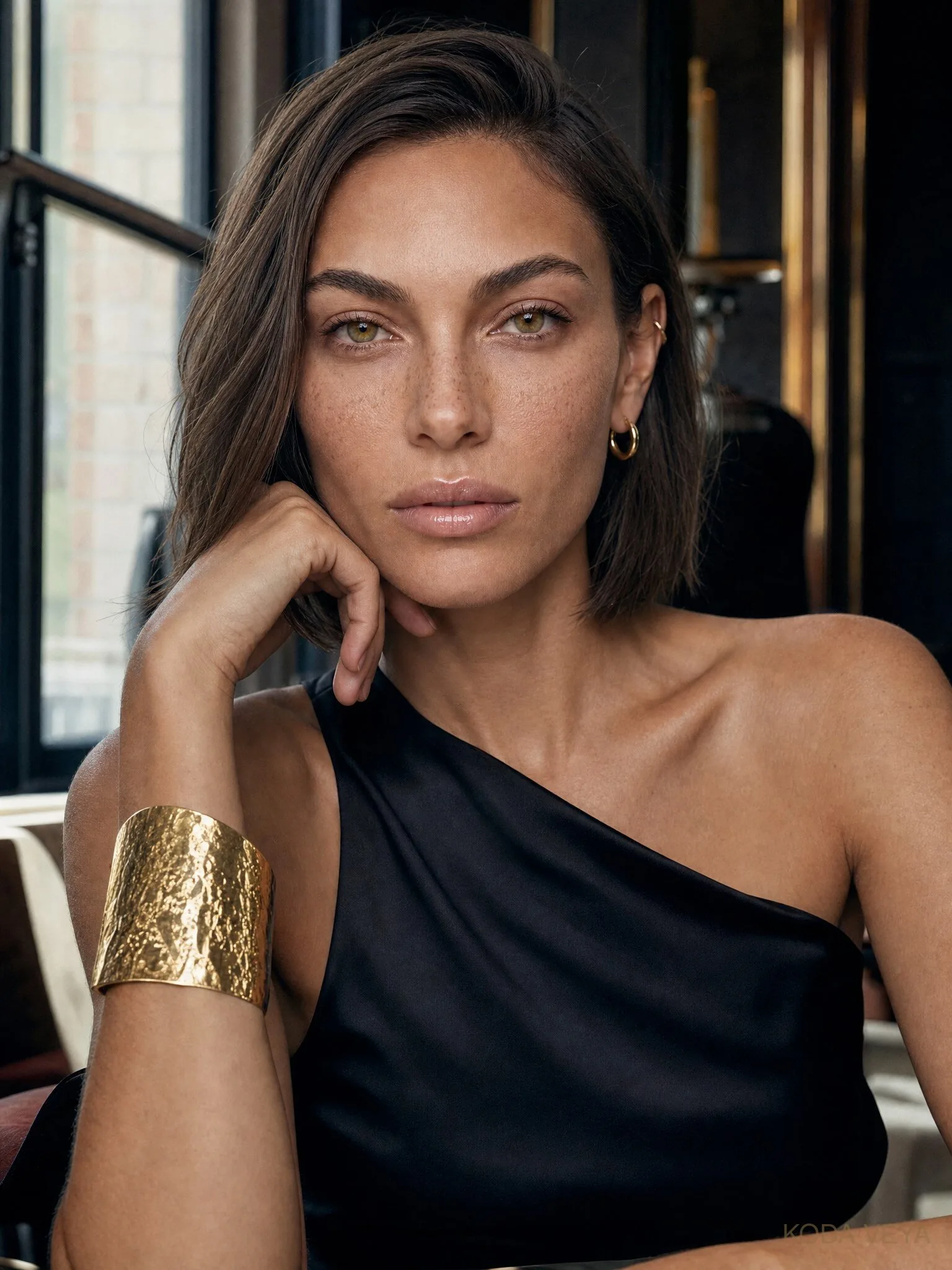 Koda Veya in black with a single sculptural gold cuff, detail made interesting again